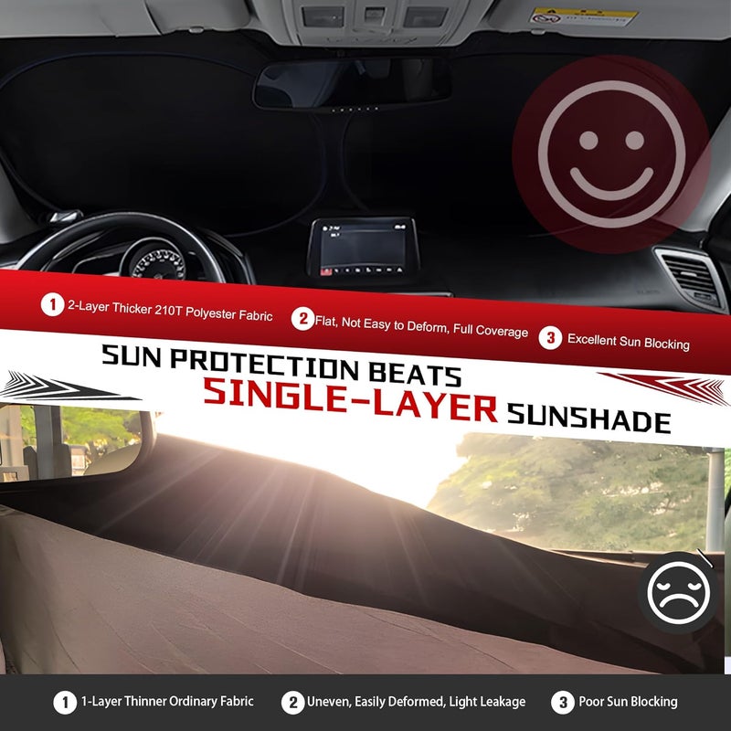 Fonowka Windshield Sun Shade for 2010-2015 Le-xus RX Foldable Sun Sunshade for Car Front Window Blocks UV Rays and Heat Automotive Interior Protector Custom Fit Accessories - Image 5